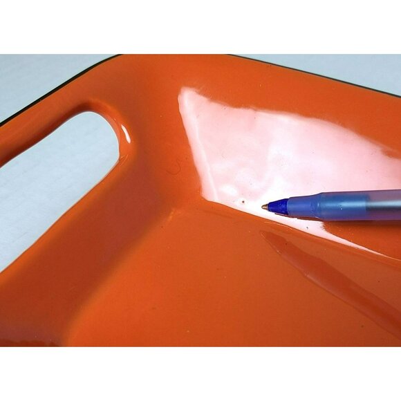 Hallmark DIG IN Farm Plow Ceramic Snack Tray Dish Orange Black Heavy Weight Fall - Picture 9 of 11